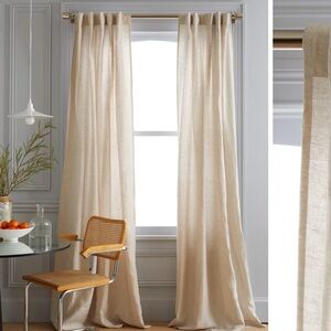 NWT QUINCE Set Of 2 48x96 European Linen Curtains Flax 4084